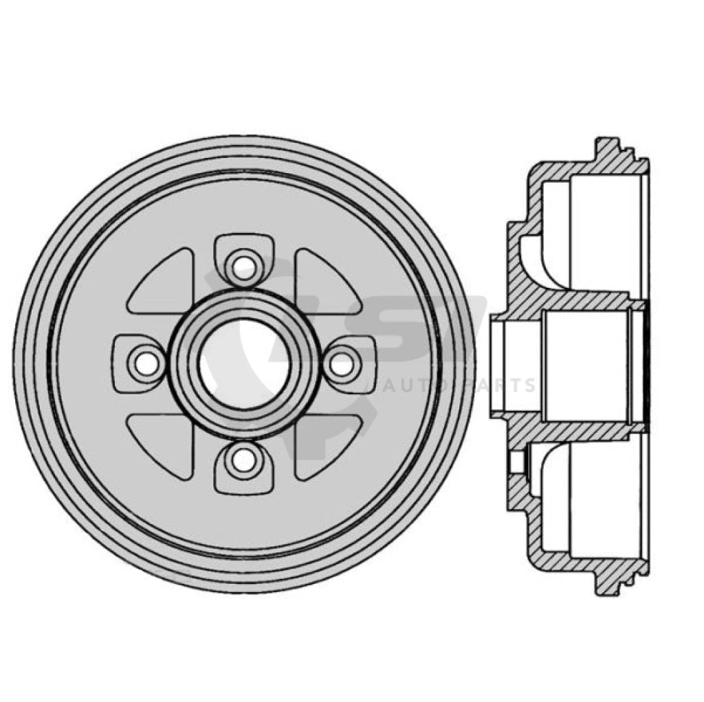 2 X Rear Brake Drums For Suzuki Swift Ez Rs415 2005-2011 Non-Sport Model Drum