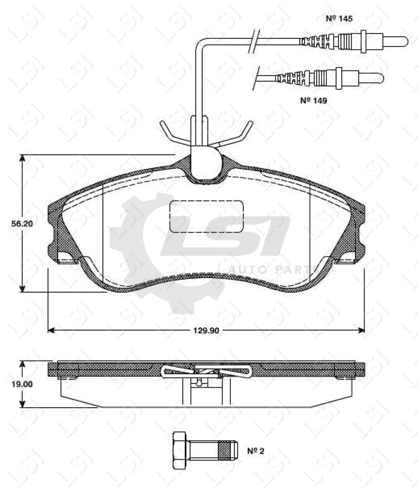 Remsa Brake Pads Fr Citroen/ Peugeot 4 Wire