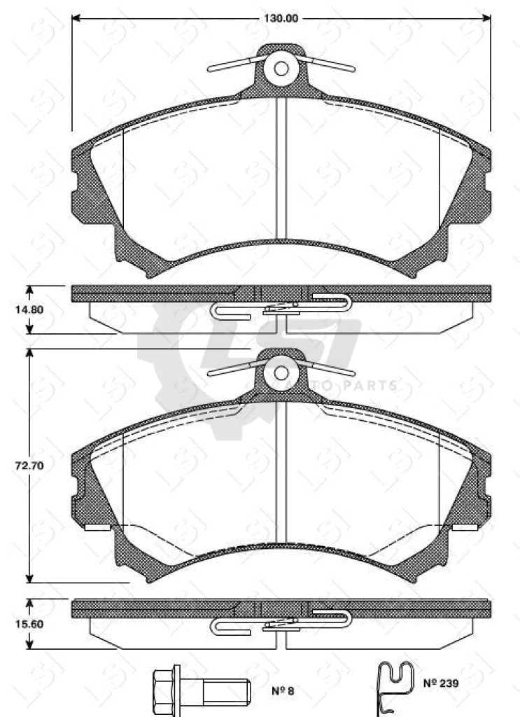 Remsa Brake Pads Fr Volvo/ Mitsubishi