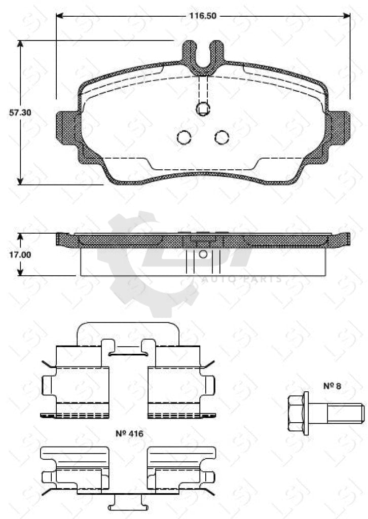 Roadhouse Brake Pads Fr Mercedes Benz