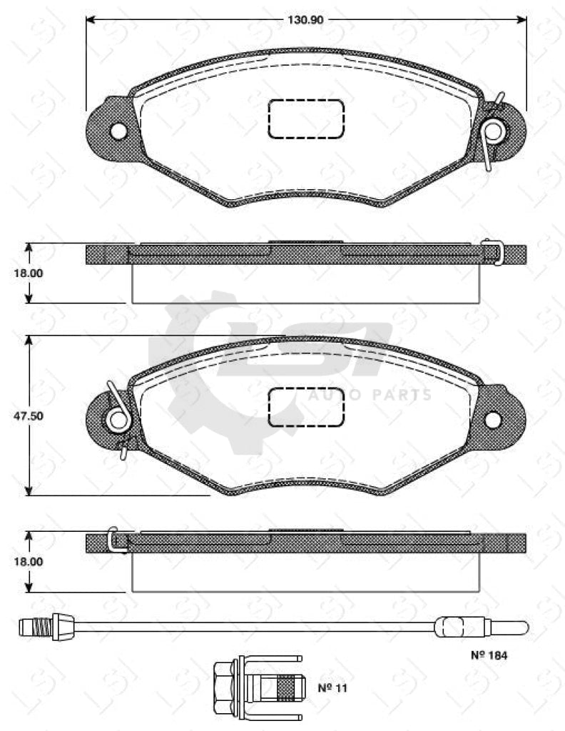 Roadhouse Brake Pads Fr Nissan Renault