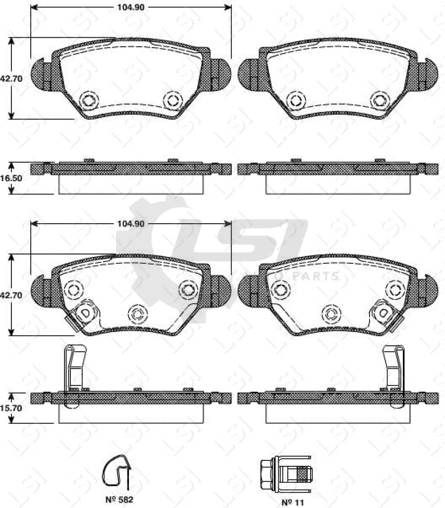 Roadhouse Brake Pads Rear Opel