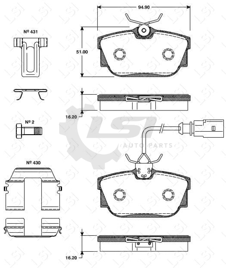 Roadhouse Brake Pads Rear Vw