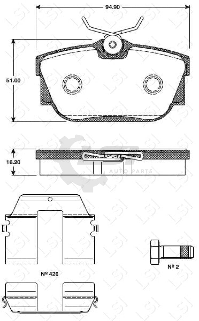 Roadhouse Brake Pads Rear Vw